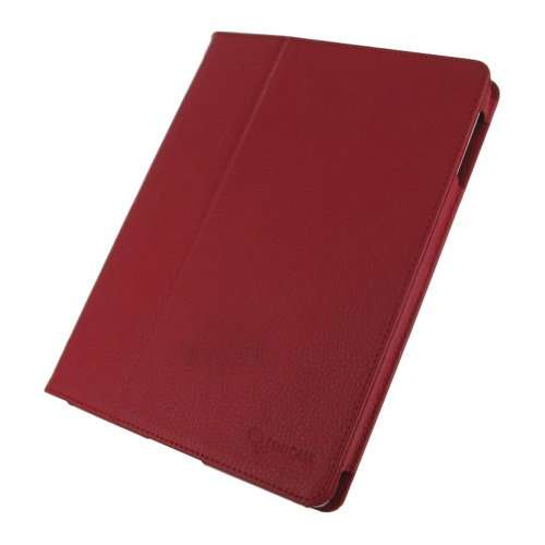 rooCASE Dual Station Leather Case for iPad 2 (Red)