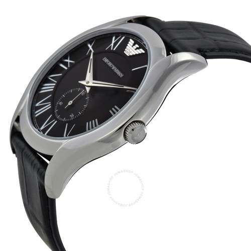 EMPORIO ARMANI AR1703 BLACK LEATHER STRAP QUARTZ MENS WATCH