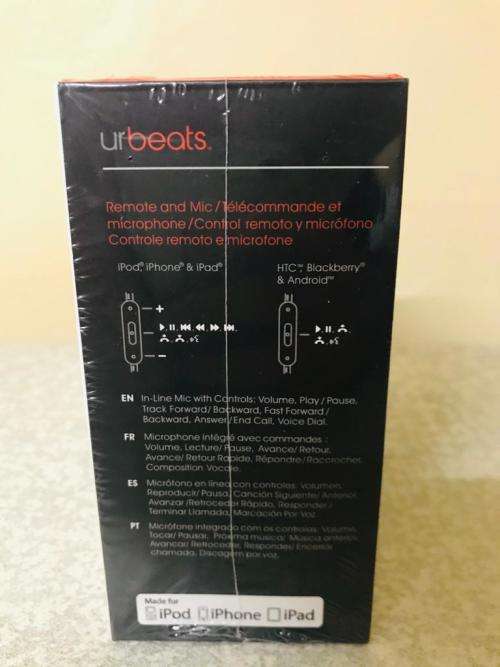 Generic Earphones Black/Red Sealed
