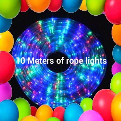 10 Meters of rope light. (IDEAL FOR PARTYS AND CELEBRATIONS)