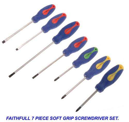 "2 ON AUCTION" 7 Piece Screwdriver set "SOFT GRIP"
