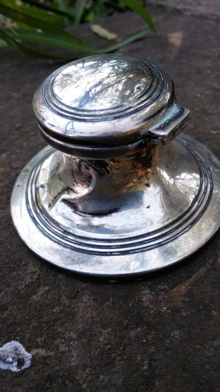 H.C.D 1911 Antique Sterling Silver Ink Well