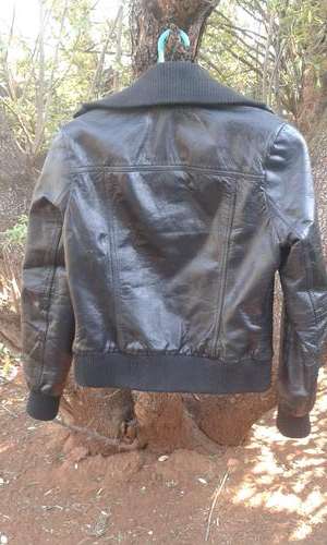 black leather jacket