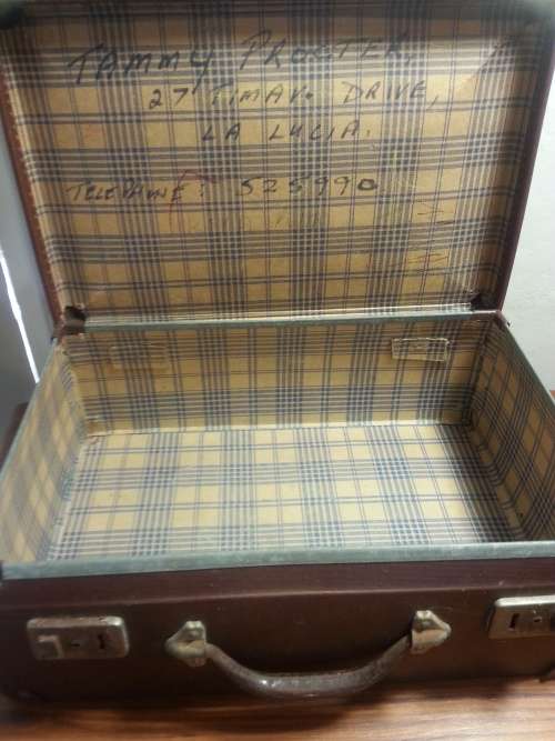 2 X VINTAGE BROWN SCHOOL SUITCASES