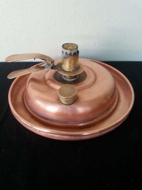 VINTAGE COPPER & BRASS OIL LAMP BY STEPHANIE GES GESCH - Western Germany