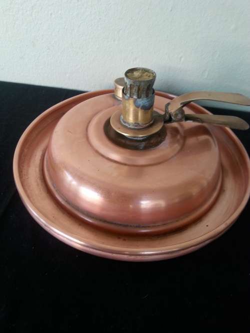 VINTAGE COPPER & BRASS OIL LAMP BY STEPHANIE GES GESCH - Western Germany