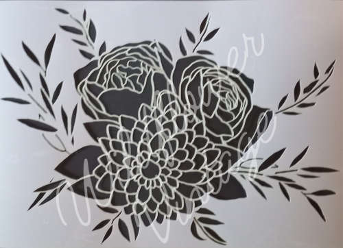 A4 HIGH QUALITY CRAFT STENCIL - WINTER BOUQUET - 061
