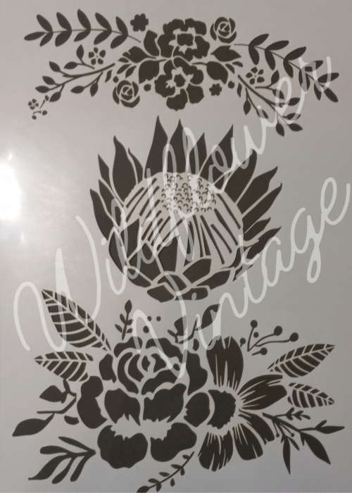 A3 HIGH QUALITY CRAFT STENCIL - FLOWER BOUQUET - 018