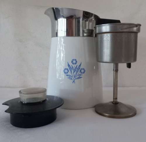 VINTAGE CORNINGWARE 6  CUP COFFEE PERCULATOR