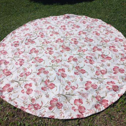 LARGE ROUND FLORAL COTTON TABLECLOTH