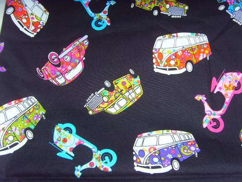 1.62 m 100% COTTON 'VW COMBI' FABRIC