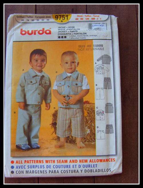 UNUSED BURDA BABY/TODDLER PATTERN 9751