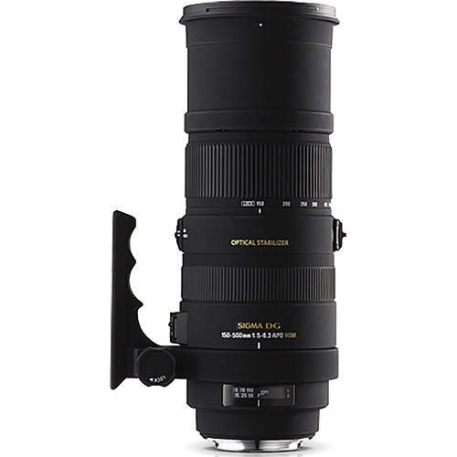 SIGMA 150-500mm F1:5-6.3 APO DG HSM (OPTICAL STABILIZER) ZOOM Lens for NIKON DSLR + Case