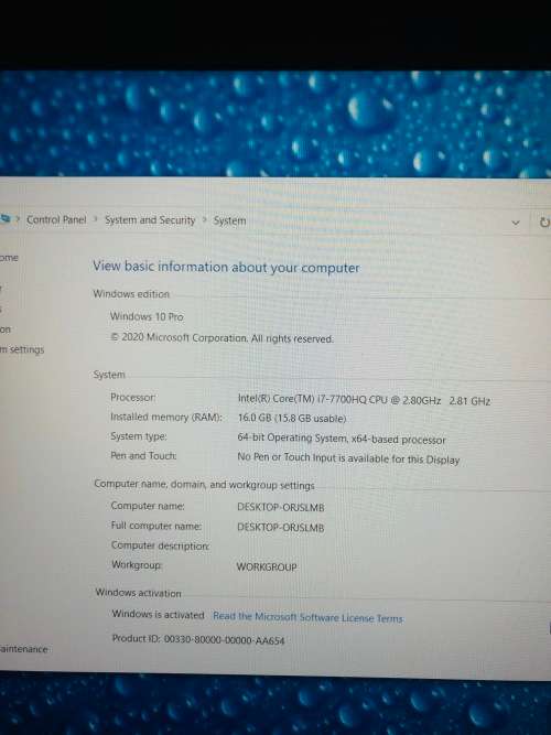 Lenovo ThinkPad P51 i7-7700HQ 2.81GHz 16GB Ram 500GB HDD 15.6` NVIDIAQuadro M1200 FHD GRP 4GB Dedic