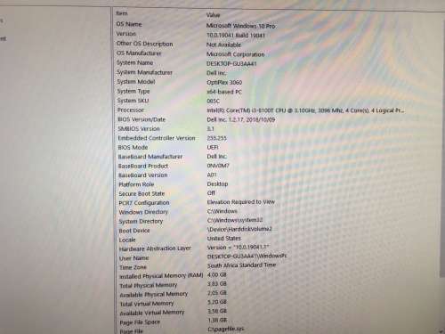 Dell Optiplex 3060  Desktop Mini  Intel i3-8100T @ 3.1 GHZ  8GB Ram  128GB SSD   500GB HDD