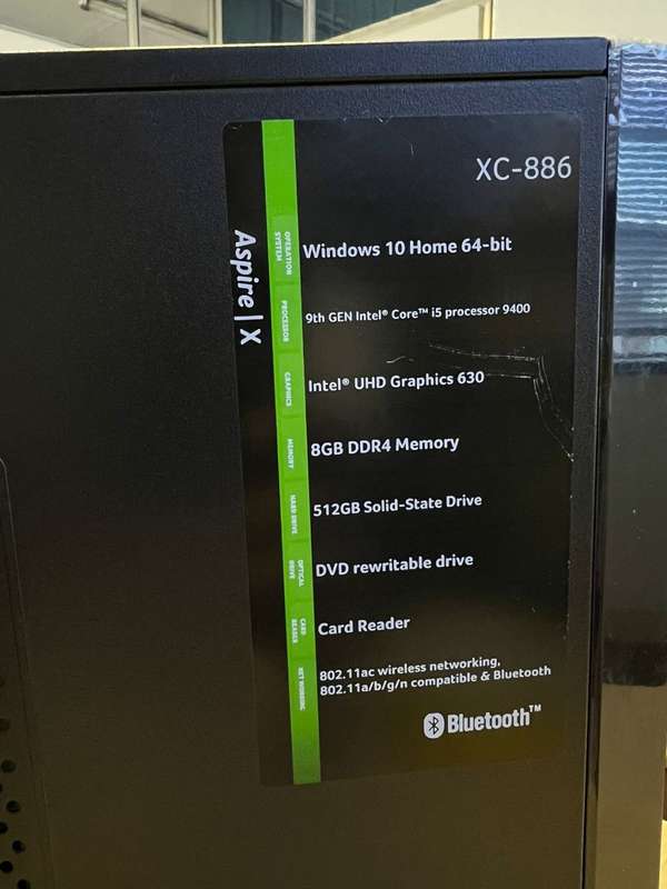 Acer Aspire XC-886 I5 9400 8GB 512GB SSD Win 10