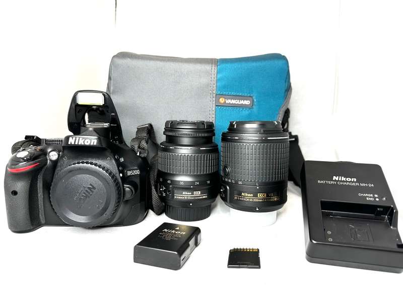 Nikon D5200 DSLR Camera with 2 x Lens and accessories