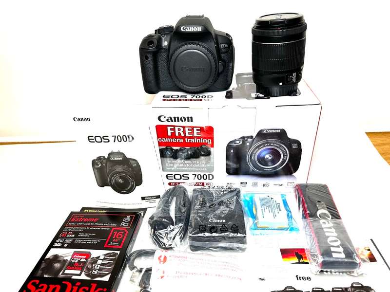 Canon EOS 700D with Lens and Accessories  * The Canon EOS 700D DSLR Camera Body  * Canon 18-55mm Af/