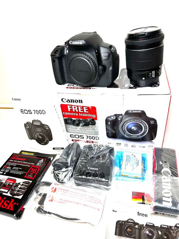 Canon EOS 700D with Lens and Accessories  * The Canon EOS 700D DSLR Camera Body  * Canon 18-55mm Af/