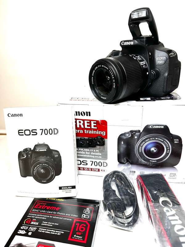Canon EOS 700D with Lens and Accessories  * The Canon EOS 700D DSLR Camera Body  * Canon 18-55mm Af/