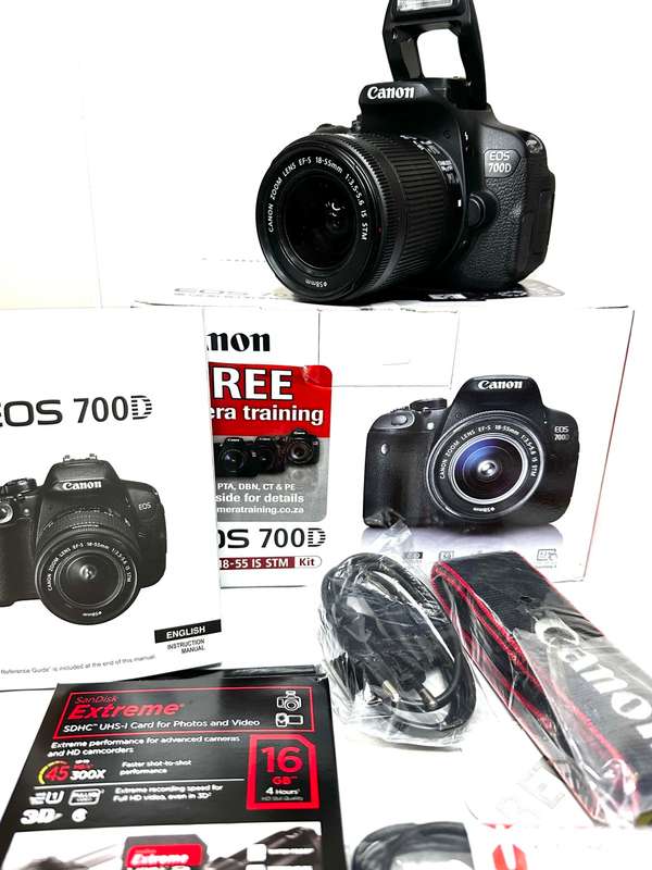 Canon EOS 700D with Lens and Accessories  * The Canon EOS 700D DSLR Camera Body  * Canon 18-55mm Af/