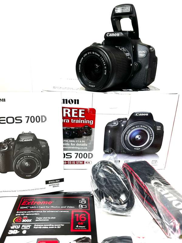 Canon EOS 700D with Lens and Accessories  * The Canon EOS 700D DSLR Camera Body  * Canon 18-55mm Af/