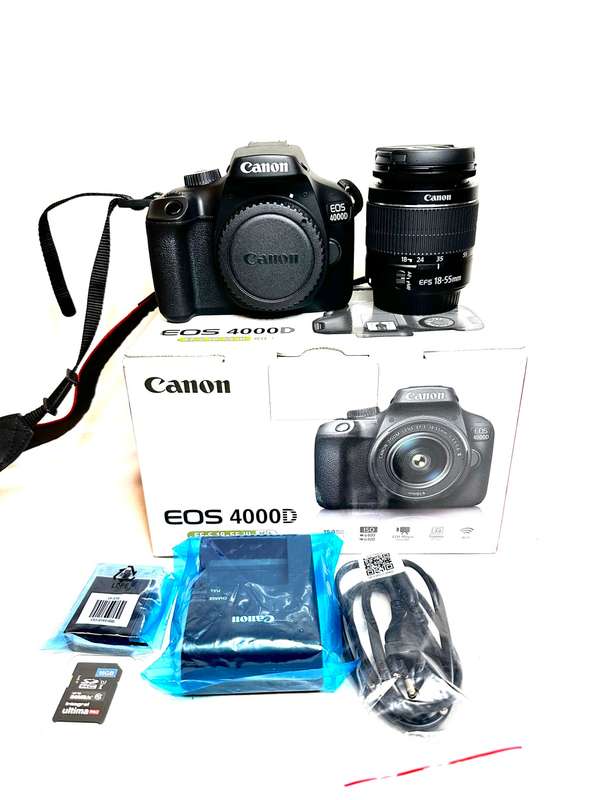Canon 4000D DSLR camera with  Canon 18-55mm Kit Lens & accessories