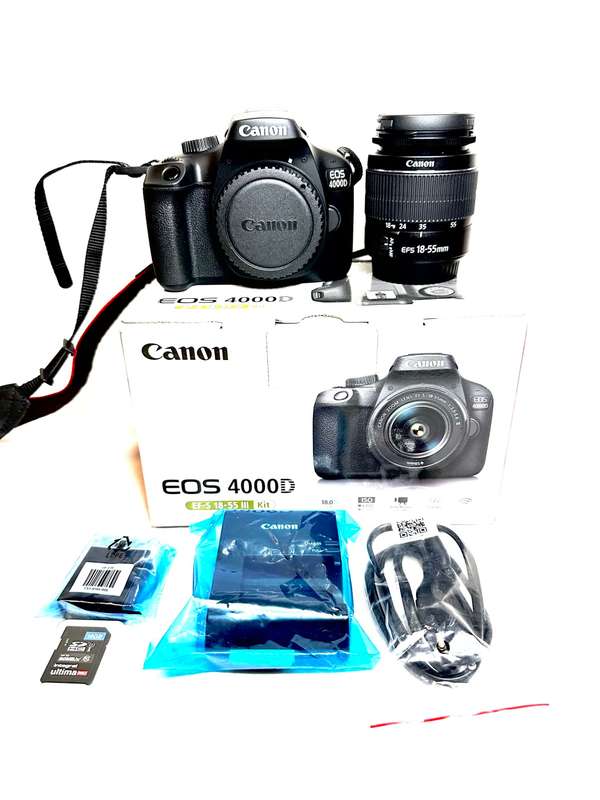 Canon 4000D DSLR camera with  Canon 18-55mm Kit Lens & accessories