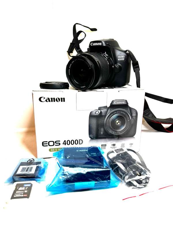 Canon 4000D DSLR camera with  Canon 18-55mm Kit Lens & accessories