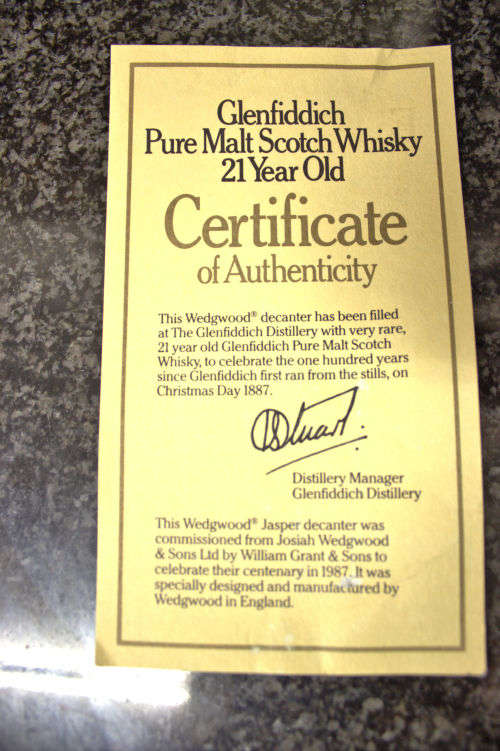 Centenary 21 Year Old GlenFeddich Pure Malt Scotch Whisky Collectors Bottled