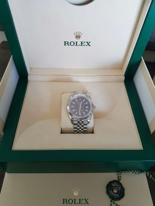 2017 Rolex Datejust II Steel 41mm Fluted Bezel Rhodium Index Dial Jubilee 126334 - AS NEW - FULL SET
