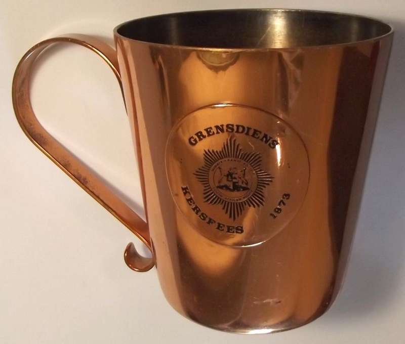 SA Police Grensdiens Kersfees 1973 Copper Mug