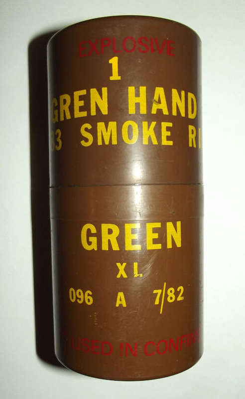 SADF Army Border War Green Smoke Grenade Hand Nutria Container