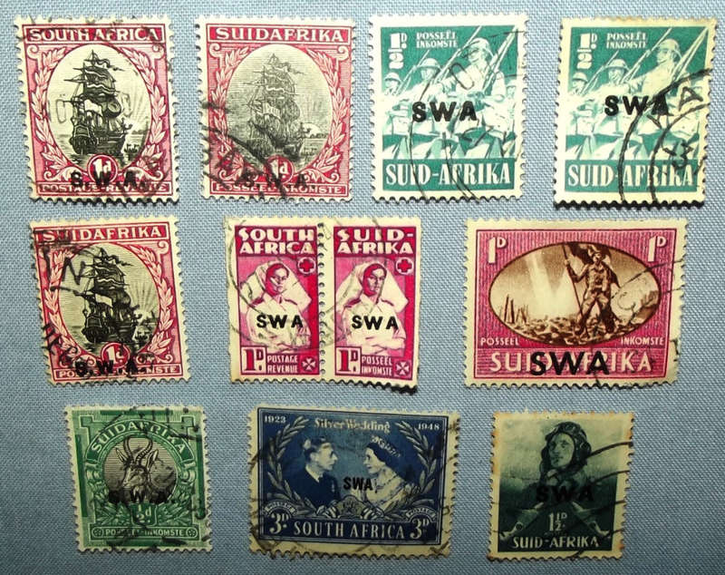 11 Old South Africa Marked South West Africa Stamps