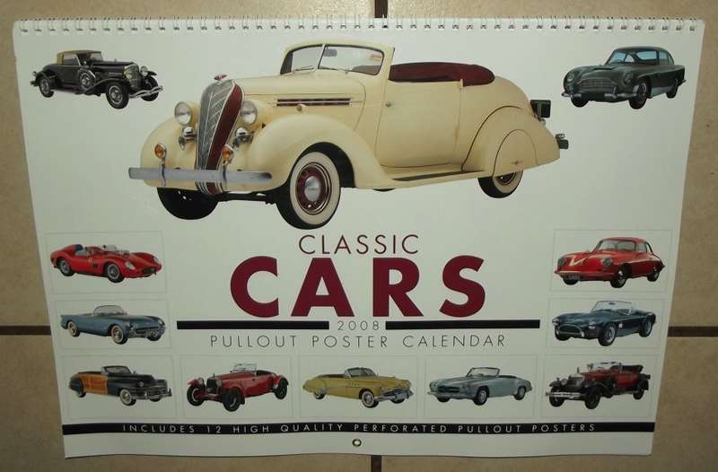 2008 Classic Cars 12 Pullout Posters Calendar