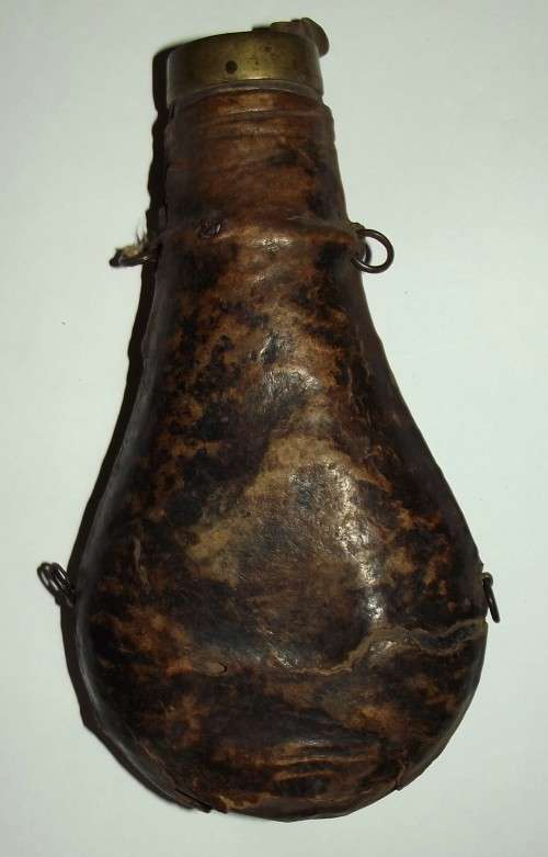 Vintage Voortrekker Era Leather Covered Gun Powder Flask