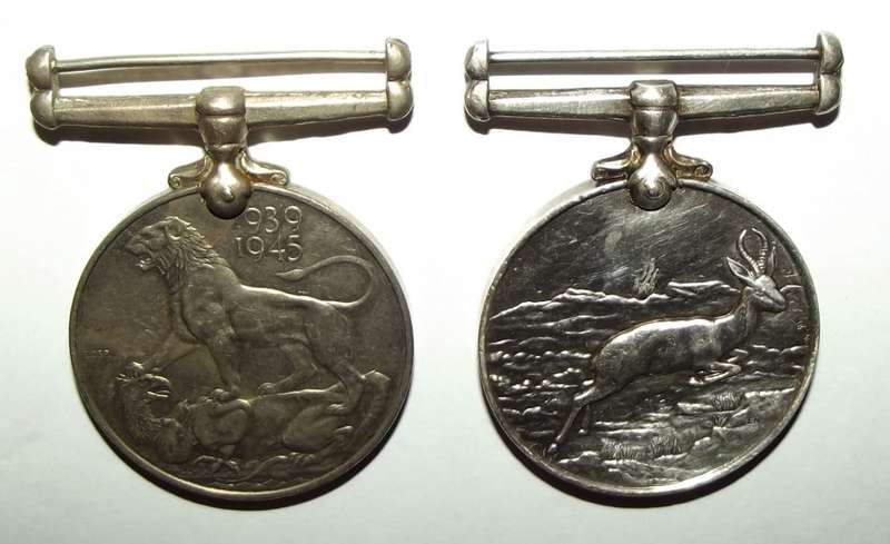 WW2 Full Size Medal Pair to 26107 J.J. Strydom