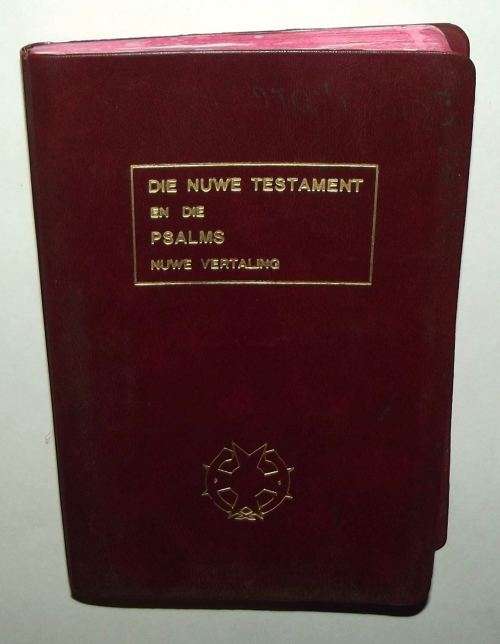 1990 SADF Chaplain Service Afrikaans Pocket Bible - Signed by the Chaplain General