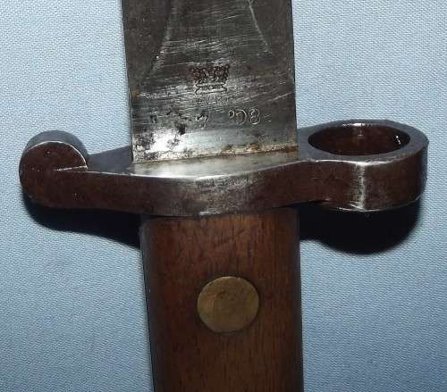 Original Boer War Pattern 1888 Bayonet Complete With Leather Scabbard and Frog