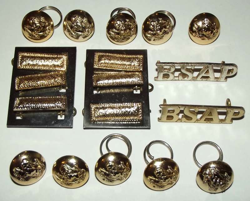 Assorted Rhodesia BSAP Ranks, Shoulder Titles and Buttons