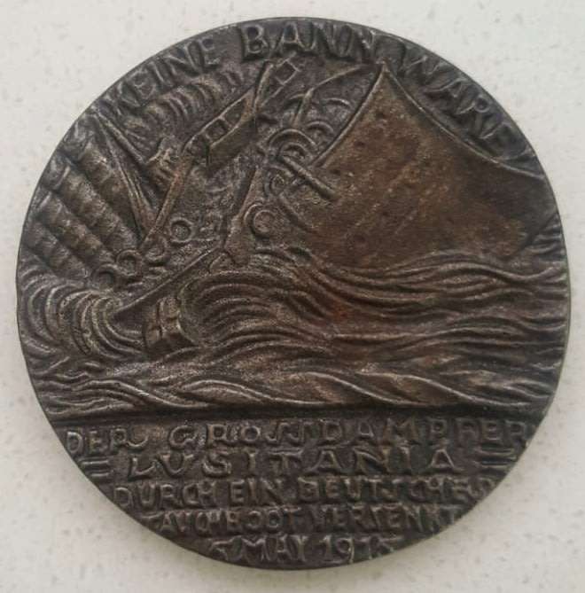 Original WW1 Sinking of the Luisitania Medal