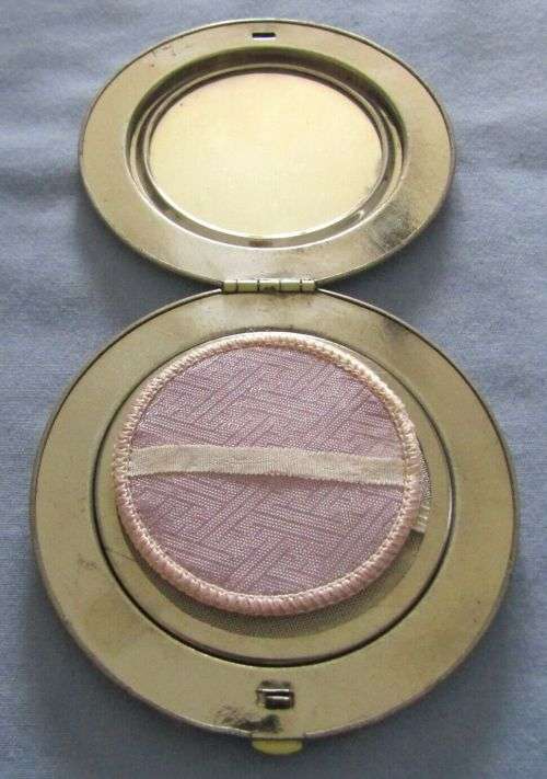 Old Art Deco Style Powder Compact in Original Box