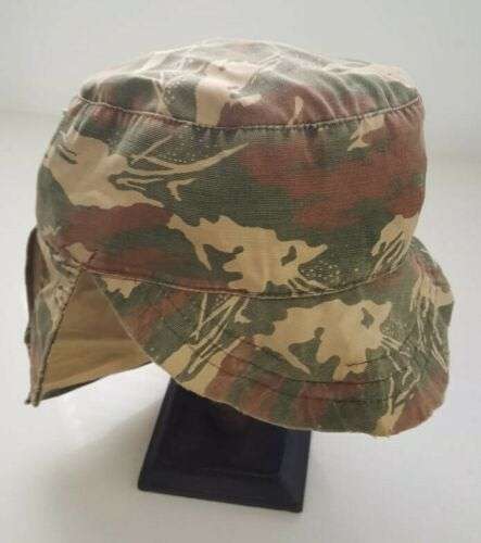 Original Koevoet Bush War Camo Flap Cap With Day Glow Inner