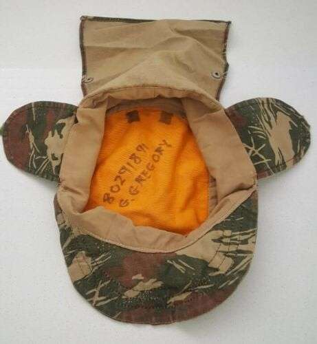Original Koevoet Bush War Camo Flap Cap With Day Glow Inner