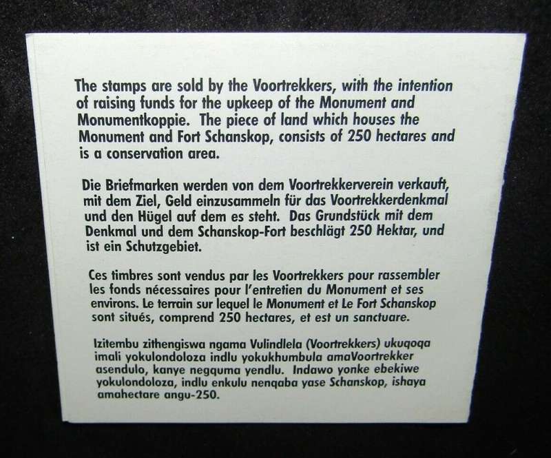 2 Voortrekker Monument Stamp Booklets