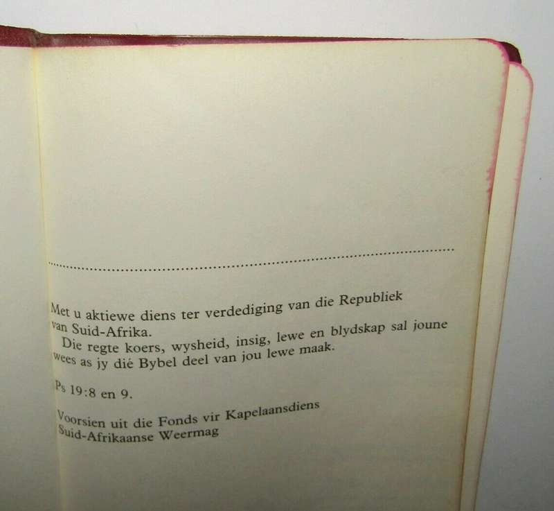 1989 SADF Army Chaplain Service Afrikaans Pocket Bible