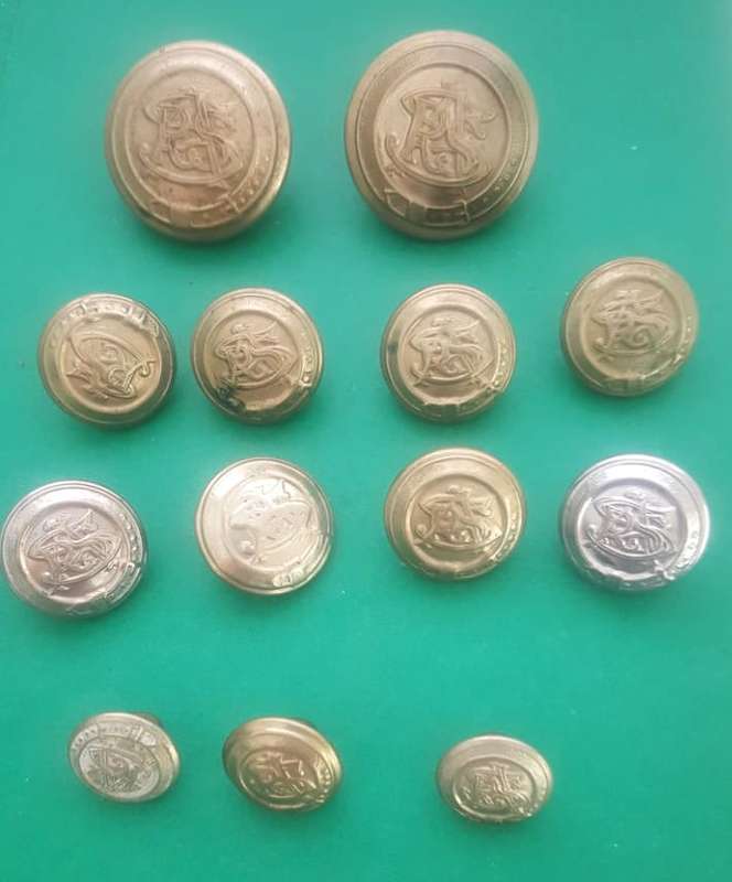 13 Vintage SA Railways Buttons