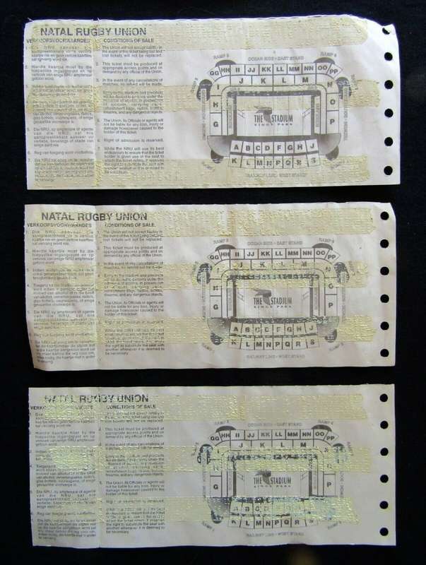 1999 Sharks vs Lions Rugby Currie Cup Final Tickets