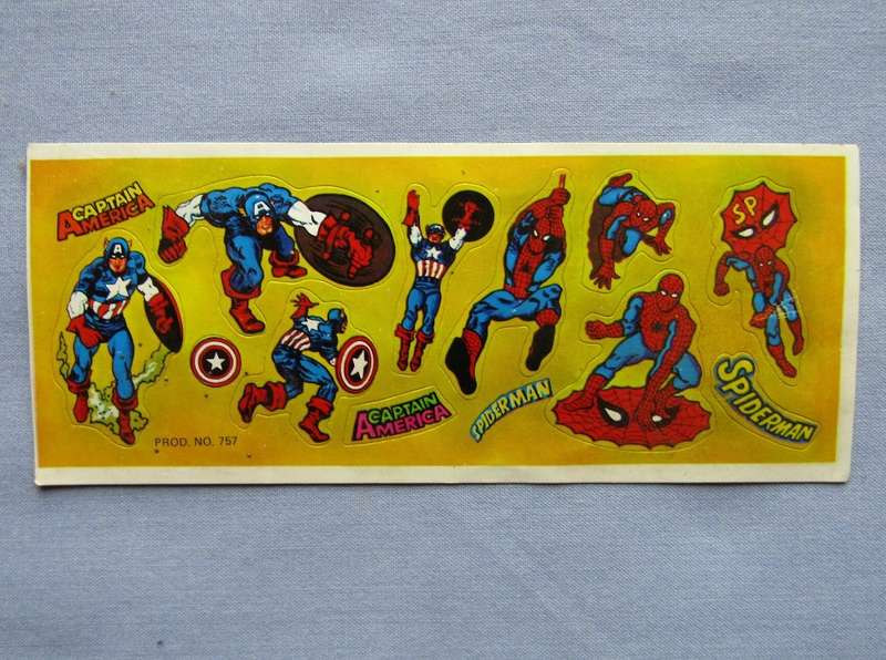 11 Captain America and Spiderman Stickers From the 1980's