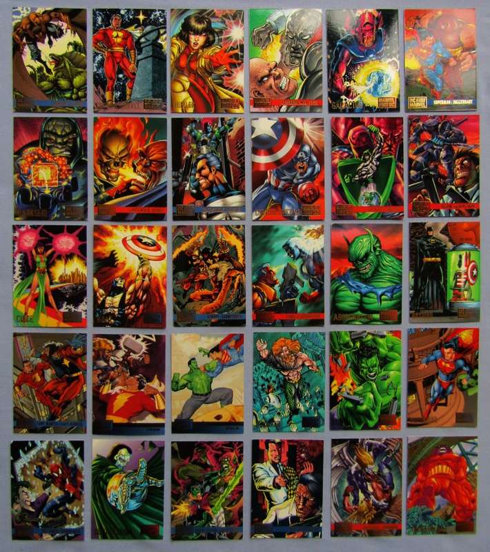 1995 Marvel Comics Versus DC Lot of 30 Base Set Trading Cards